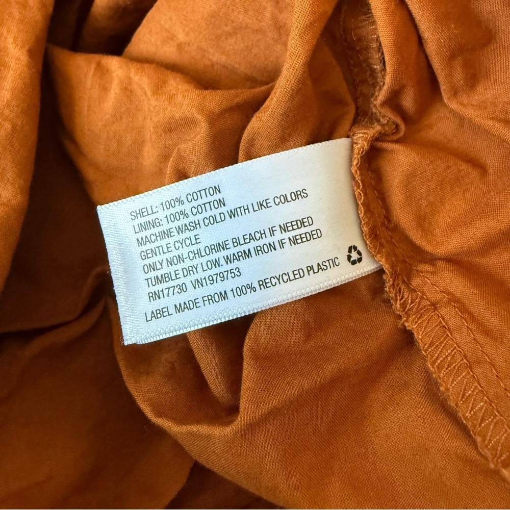 Universal Thread Rust Orange Eyelet Mini Dress Size L 100% Cotton Casual Boho - Picture 5 of 7